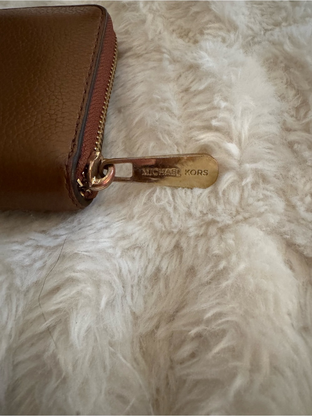 Michael Kors Chestnut Zip Wallet with Gold Logo - Picture 7 of 7